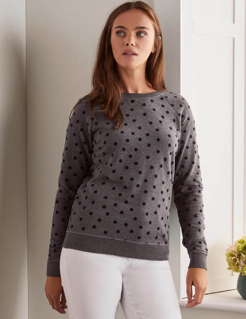 The Sweatshirt - Charcoal Marl/Navy, Flock Spot The Sweatshirt - Charcoal Marl/Navy, Flock Spot