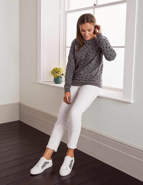 The Sweatshirt - Charcoal Marl/Navy, Flock Spot The Sweatshirt - Charcoal Marl/Navy, Flock Spot