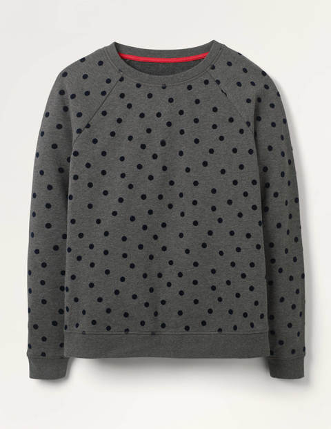 The Sweatshirt - Charcoal Marl/Navy, Flock Spot The Sweatshirt - Charcoal Marl/Navy, Flock Spot