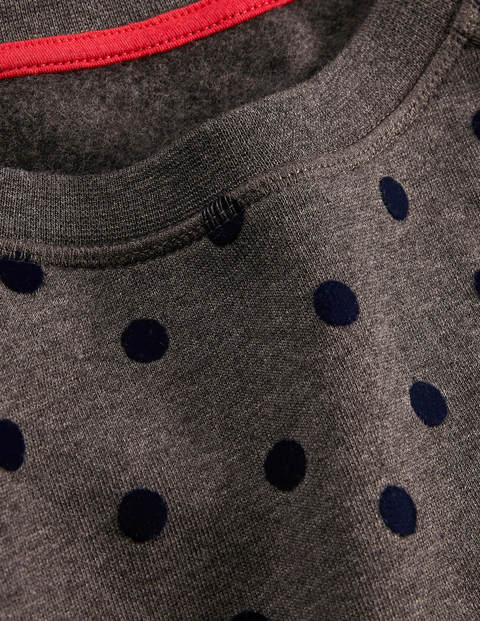 Le sweat - Anthracite chiné/bleu marine, pois floqués Le sweat - Anthracite chiné/bleu marine, pois floqués