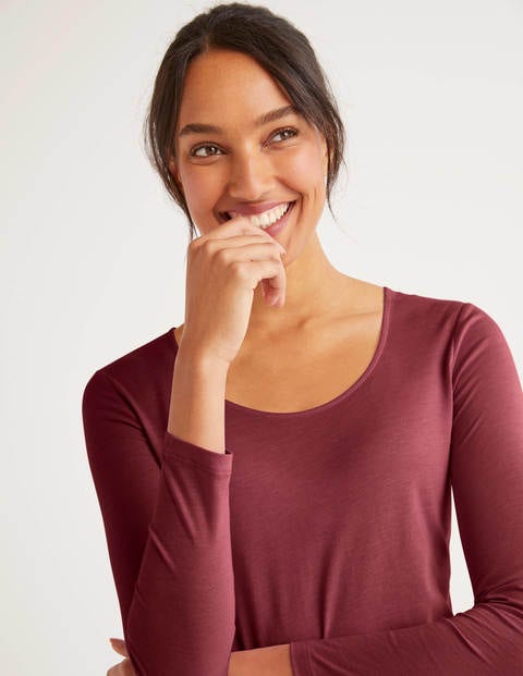 Supersoft Scoop Neck Tee - Maroon Supersoft Scoop Neck Tee - Maroon