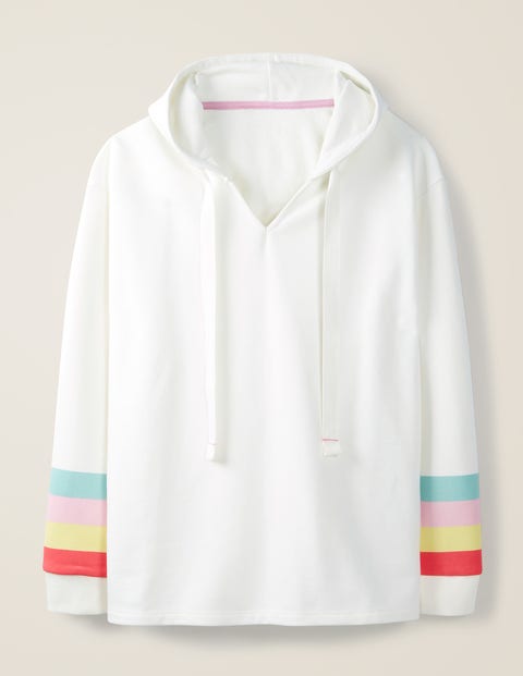 Gemütlicher Kapuzenpullover aus Jersey - Naturweiß ...
