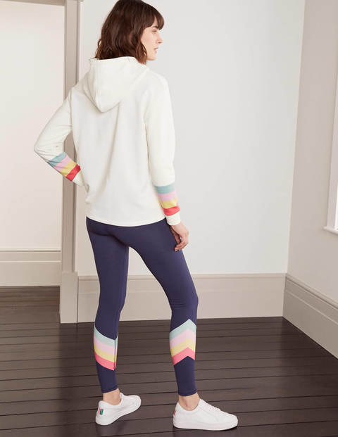 Jersey Lounge Hoodie - Ivory, Cuff Stripe Jersey Lounge Hoodie - Ivory, Cuff Stripe