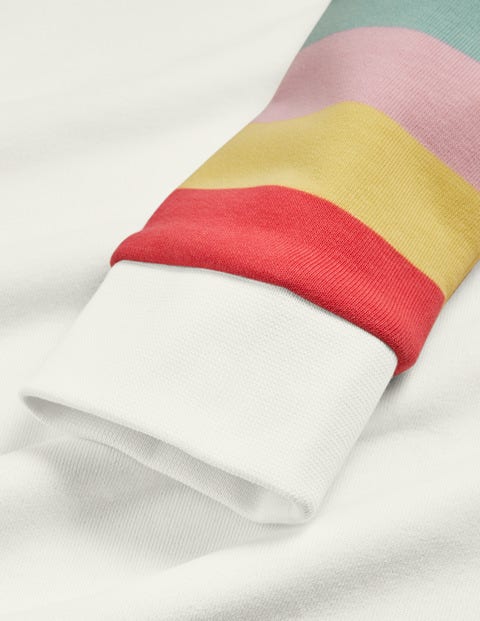 Jersey Lounge Hoodie - Ivory, Cuff Stripe Jersey Lounge Hoodie - Ivory, Cuff Stripe