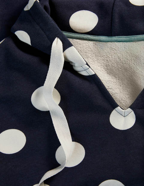 Gemütlicher Kapuzenpullover aus Jersey - Navy/Naturweiß, Verstreute Punkte Gemütlicher Kapuzenpullover aus Jersey - Navy/Naturweiß, Verstreute Punkte