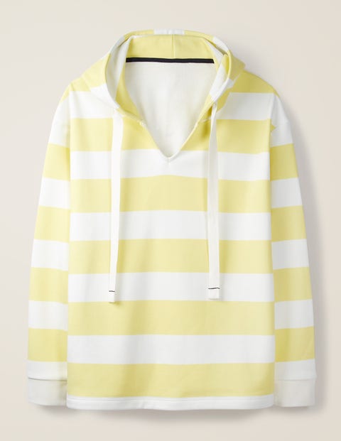 Jersey Lounge Hoodie - Lemon Wide Stripe Jersey Lounge Hoodie - Lemon Wide Stripe