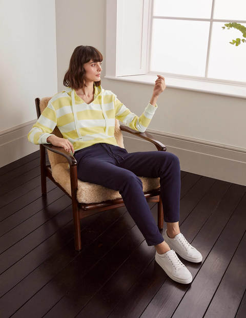 Jersey Lounge Hoodie - Lemon Wide Stripe Jersey Lounge Hoodie - Lemon Wide Stripe