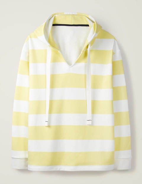 Jersey Lounge Hoodie - Lemon Wide Stripe Jersey Lounge Hoodie - Lemon Wide Stripe