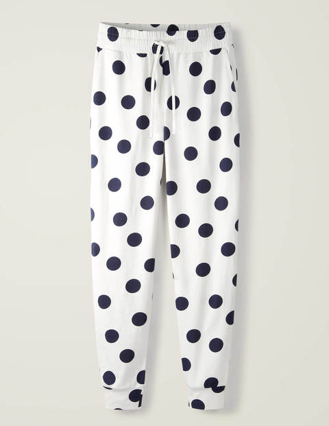 Cuffed Jersey Joggers - Ivory, Spot Scatter Cuffed Jersey Joggers - Ivory, Spot Scatter