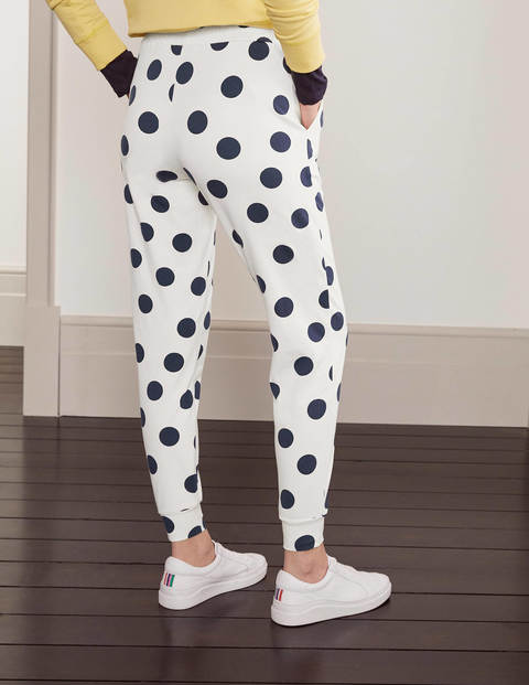 Cuffed Jersey Joggers - Ivory, Spot Scatter Cuffed Jersey Joggers - Ivory, Spot Scatter