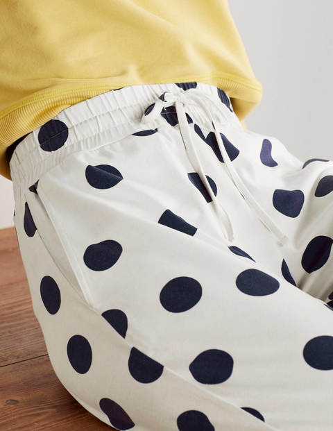 Cuffed Jersey Joggers - Ivory, Spot Scatter Cuffed Jersey Joggers - Ivory, Spot Scatter