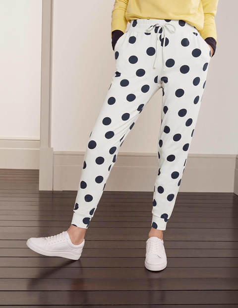 Cuffed Jersey Joggers - Ivory, Spot Scatter Cuffed Jersey Joggers - Ivory, Spot Scatter