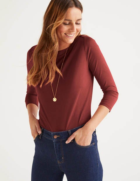 Top col large ultra-doux - Acajou Top col large ultra-doux - Acajou
