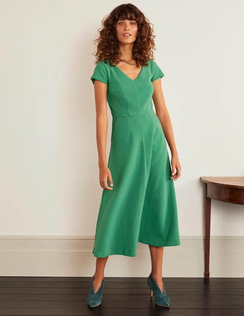 Belle V-neck Ottoman Dress - Sage Green Belle V-neck Ottoman Dress - Sage Green