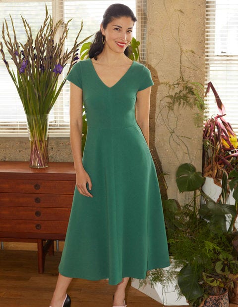 Belle V-neck Ottoman Dress - Sage Green Belle V-neck Ottoman Dress - Sage Green
