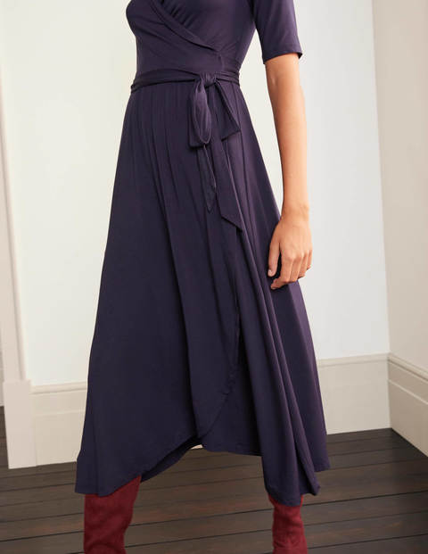 Lavinia Jersey Wrap Dress - Navy | Boden US