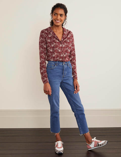 Agnes Jersey Shirt - Maroon, Wild Horses Agnes Jersey Shirt - Maroon, Wild Horses