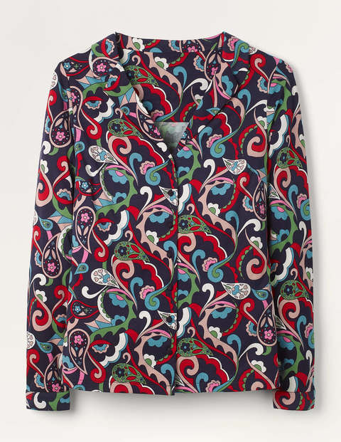 Agnes Jersey Shirt - Navy, Festival Swirl Agnes Jersey Shirt - Navy, Festival Swirl