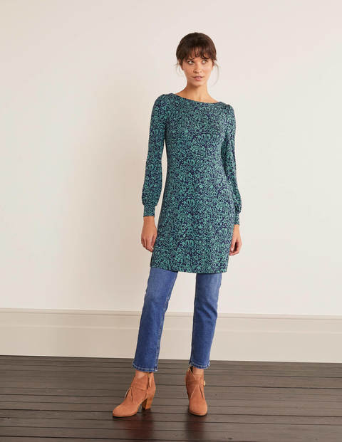 Maisie Jersey Tunic - Navy, Decorative Bloom Maisie Jersey Tunic - Navy, Decorative Bloom