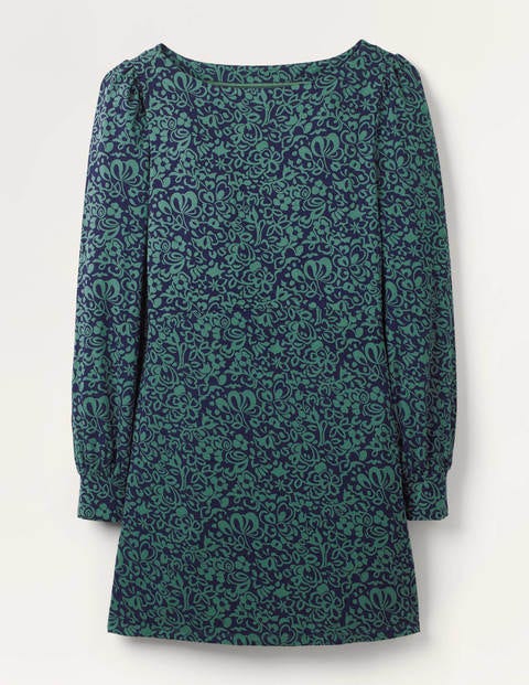 Maisie Jersey Tunic - Navy, Decorative Bloom Maisie Jersey Tunic - Navy, Decorative Bloom