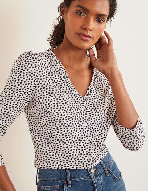 Freya Jersey Top - Ivory, Speckle Spot Freya Jersey Top - Ivory, Speckle Spot