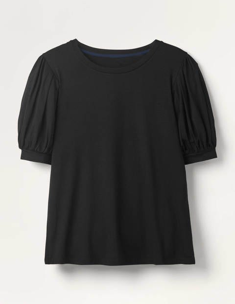 Holly Puff Sleeve Jersey Top - Black Holly Puff Sleeve Jersey Top - Black