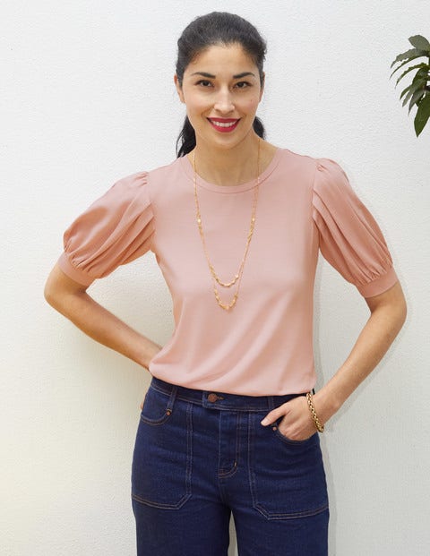 Holly Jerseyshirt mit Puffärmeln - Milchshake Holly Jerseyshirt mit Puffärmeln - Milchshake