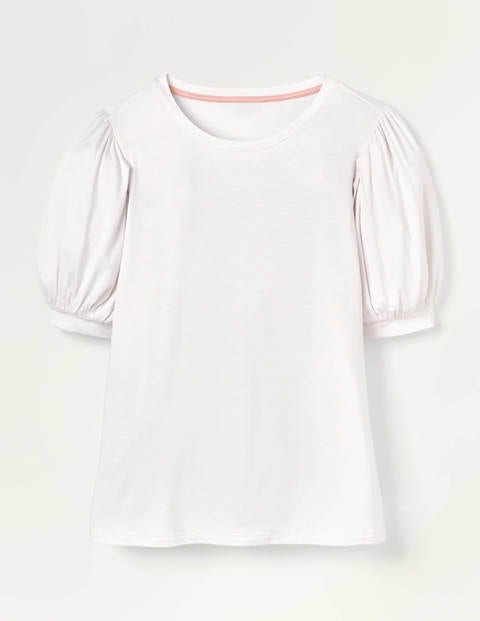 Holly Jerseyshirt mit Puffärmeln - Weiß Holly Jerseyshirt mit Puffärmeln - Weiß