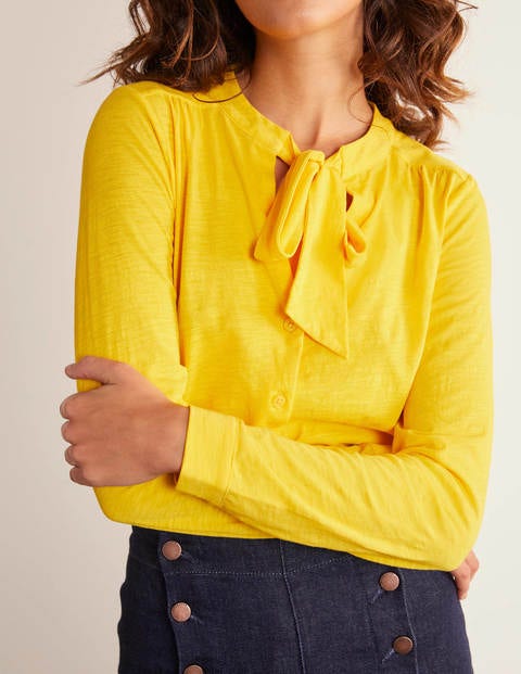 Rachel Tie Neck Jersey Shirt - Maize Rachel Tie Neck Jersey Shirt - Maize