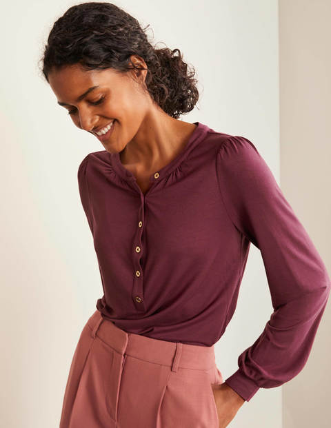 Matilda Gathered Sleeve Top - Maroon Matilda Gathered Sleeve Top - Maroon