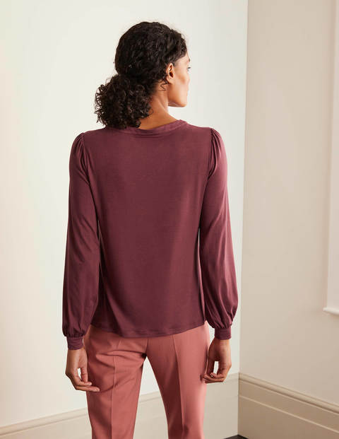 Matilda Gathered Sleeve Top - Maroon Matilda Gathered Sleeve Top - Maroon