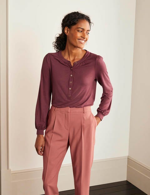 Matilda Gathered Sleeve Top - Maroon Matilda Gathered Sleeve Top - Maroon