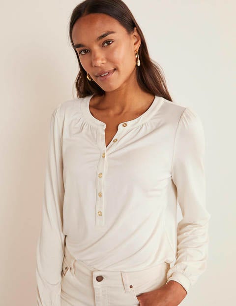 Matilda Gathered Sleeve Top - Ivory Matilda Gathered Sleeve Top - Ivory