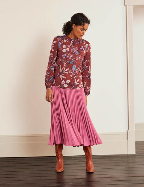 Natasha Jersey Top - Maroon, Heritage Bloom Natasha Jersey Top - Maroon, Heritage Bloom