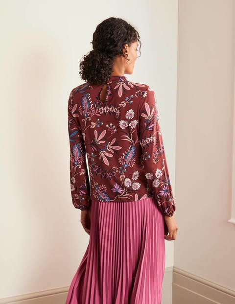Natasha Jersey Top - Maroon, Heritage Bloom Natasha Jersey Top - Maroon, Heritage Bloom