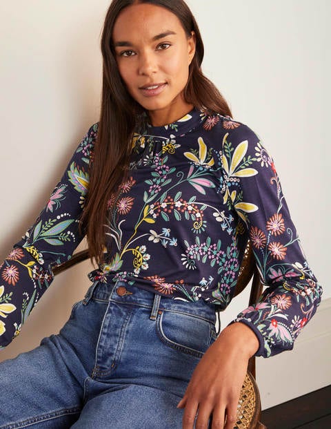 Natasha Jersey Top - Navy, Heritage Bloom Natasha Jersey Top - Navy, Heritage Bloom