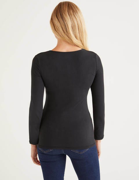 Double Layer V-neck Top - Black Double Layer V-neck Top - Black