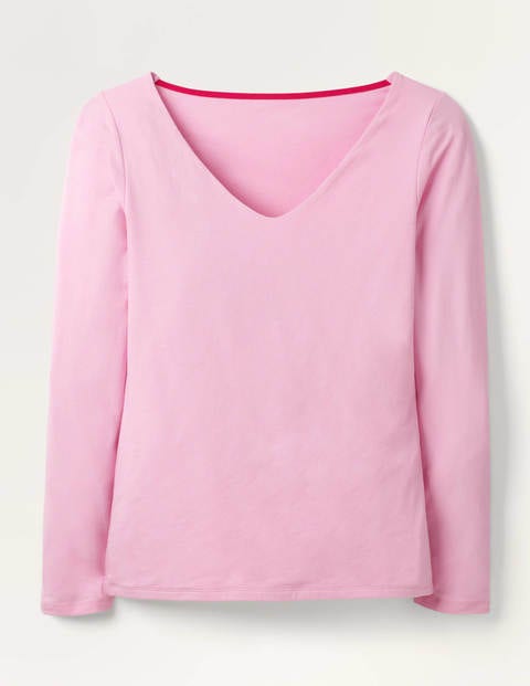 Double Layer V-neck Top - Soft Peony Double Layer V-neck Top - Soft Peony