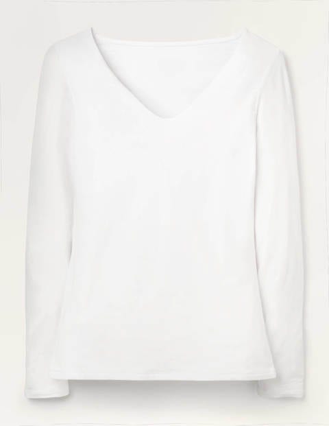 Double Layer V-neck Top - White Double Layer V-neck Top - White