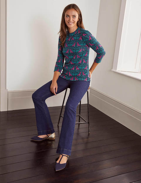 Aria Jersey Jacquard Top - Navy/Wild Meadow, Love Finch Aria Jersey Jacquard Top - Navy/Wild Meadow, Love Finch