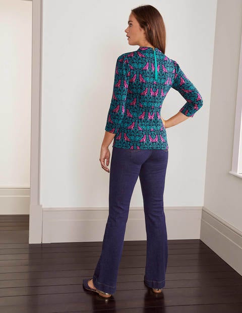 Aria Jersey Jacquard Top - Navy/Wild Meadow, Love Finch Aria Jersey Jacquard Top - Navy/Wild Meadow, Love Finch