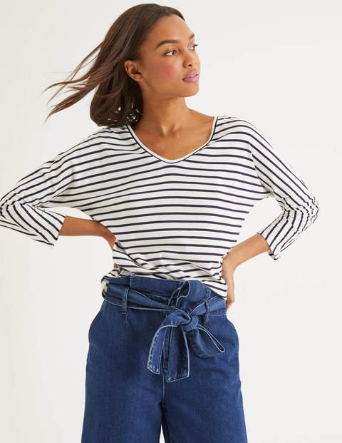 Supersoft Easy Voop Tee - Ivory/Navy Supersoft Easy Voop Tee - Ivory/Navy
