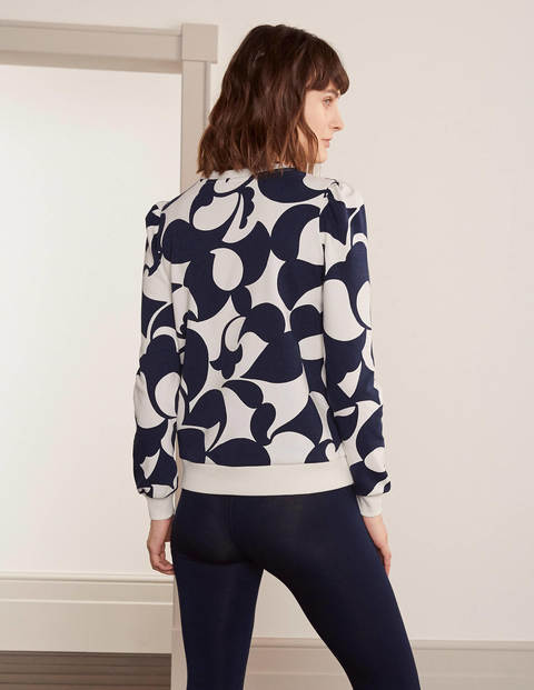 Puff Sleeve Sweatshirt - Navy, Teardrop Swirl Puff Sleeve Sweatshirt - Navy, Teardrop Swirl