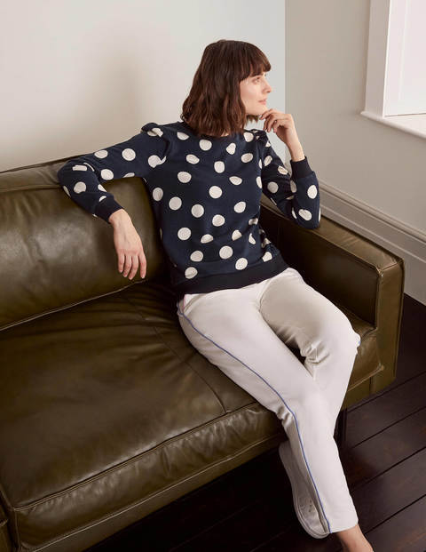 Puff Sleeve Sweatshirt - Navy, Spot Scatter Puff Sleeve Sweatshirt - Navy, Spot Scatter