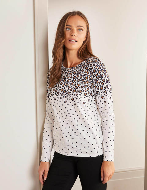 Lorna Baseball Jersey Tee - Ivory, Scatter Leopard Lorna Baseball Jersey Tee - Ivory, Scatter Leopard