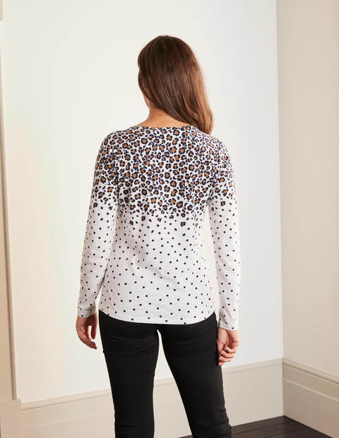 Lorna Baseball Jersey Tee - Ivory, Scatter Leopard Lorna Baseball Jersey Tee - Ivory, Scatter Leopard