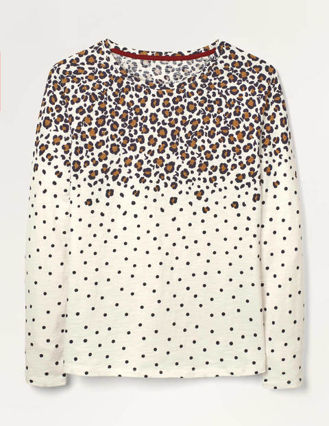 Lorna Baseball Jersey Tee - Ivory, Scatter Leopard Lorna Baseball Jersey Tee - Ivory, Scatter Leopard