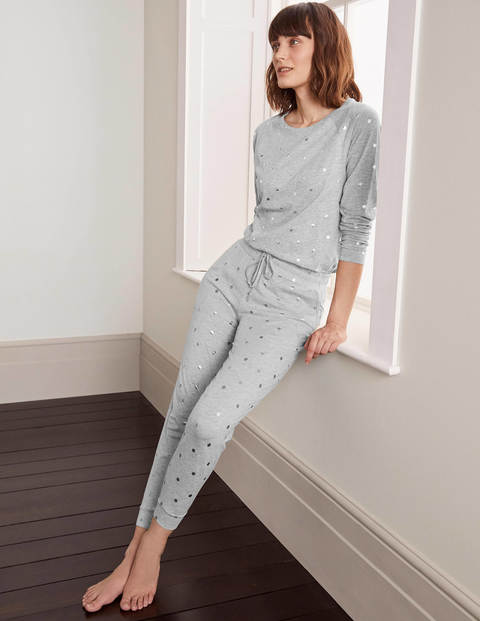Lorna Baseball Jersey Tee - Grey Marl, Polka Dot Lorna Baseball Jersey Tee - Grey Marl, Polka Dot