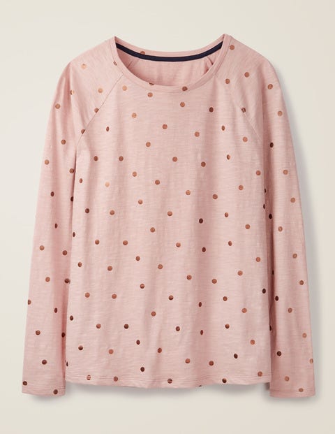 Lorna Baseball Jersey Tee - Milkshake, Polka Dot Lorna Baseball Jersey Tee - Milkshake, Polka Dot