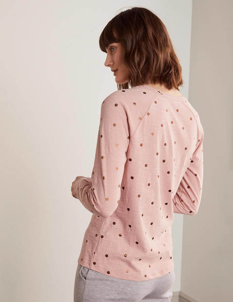 Lorna Baseball Jersey Tee - Milkshake, Polka Dot Lorna Baseball Jersey Tee - Milkshake, Polka Dot